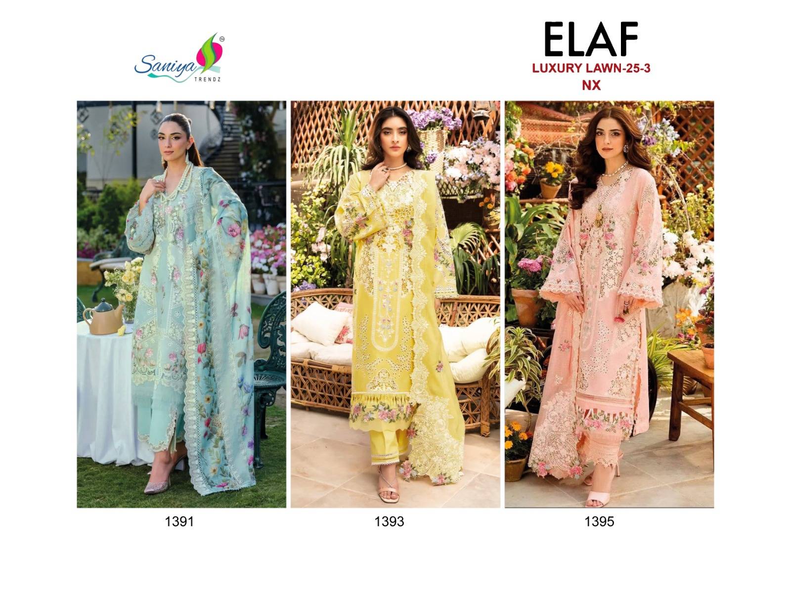 Elaf vol -25-3 NX By SANIYA TRENDZ Indian Pakistani ethnic wear Pure cotton At Wholesale Price
